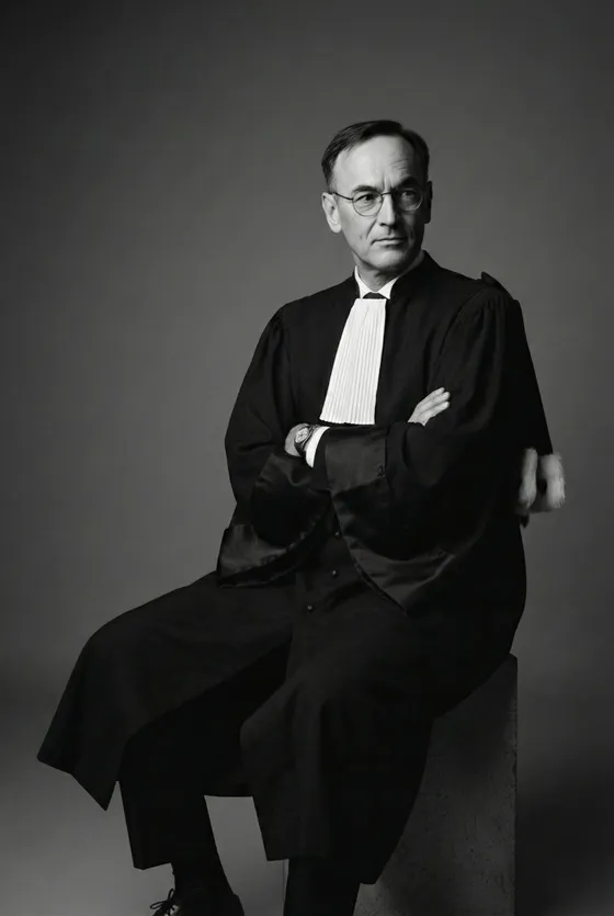 Portrait d'Eric Rocheblave en robe d'avocat